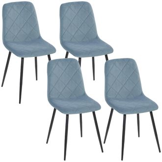 HOMCOM Sillas de comedor 45x54x87 cm azul claro