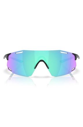 Oakley Cybr Dyno 139mm Rectangle Sunglasses in Polished Black /Prizm Aqua at Nordstrom