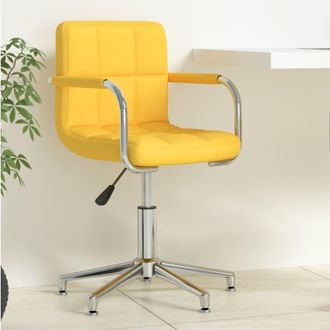 vidaXL Silla De Oficina Giratoria De Tela Amarilla Mostaza Vidaxl