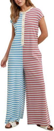 Wishlist Colorblock Wide Leg Jumpsuit in Sky/Berry at Nordstrom Rack, Size Medium