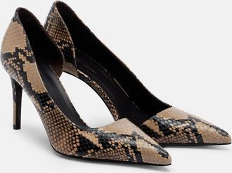 Khaite Jett snake-effect leather dOrsay pumps