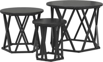 vidaXL Vidaxl - Nesting Side Table 3 pcs Black oak 53 x 53 x 40 cm