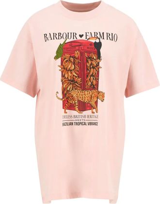 Farm Rio x Barbour Maria Clara T-shirt met grafische print - Roze