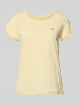 Christian Berg T-Shirt mit Stitching und Rundhalsausschnitt in Hellgelb, Gr&ouml;&szlig;e XXL