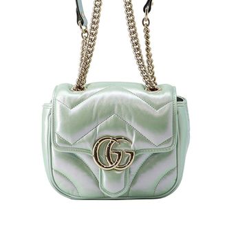 Gucci Pre-owned Gucci Mini GG Marmont Matelasse Iridescent Calfskin Flap Crossbody Ladies SWJ4K8YWHOM2ZERD