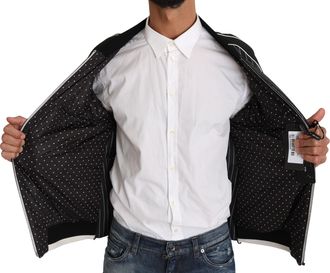 Dolce & Gabbana Mens Black Dd58 Sg62 Sequined Beaded Jacket Cotton Clothing
