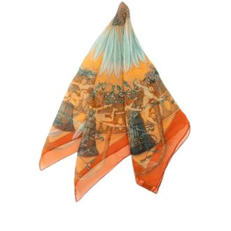 Herm&egrave;s Pre-owned Amours Scarf - Dames - Pre-owned - Oranje - Maat: ONE Size Zijde