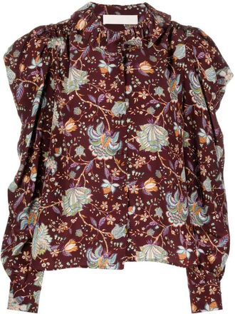 Ulla Johnson Dara Floral Print Silk Blouse Size M