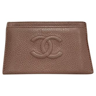 Chanel Pre-owned Mens CC Card Holder in Pink Caviar Leather - Rose - One Size