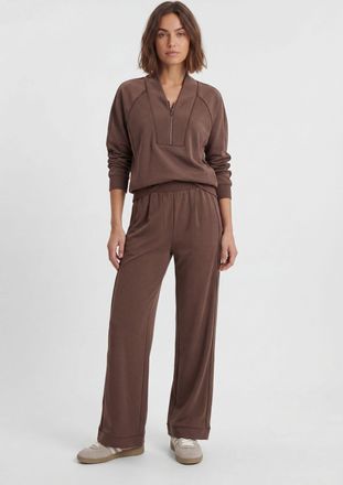 Karen Millen Womens Petite Premium Luxe Wide Leg Jogger - Chocolate polyamide - Size X-Small