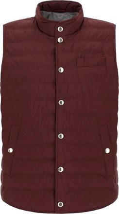 Brunello Cucinelli Jassen, Heren, Rood, M, Polyester, Techno Fabric Down Vest