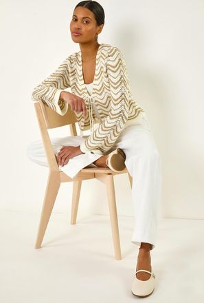 Roman Textured Shimmer Wave Shrug