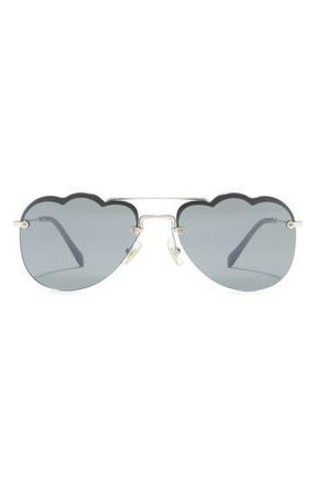 Miu Miu 58mm Irregular Sunglasses in Dark Gry Flash Silver at Nordstrom Rack