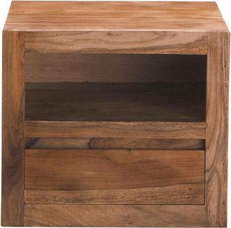 Maisons du monde Mesita de noche con cajón de madera maciza de sheesham