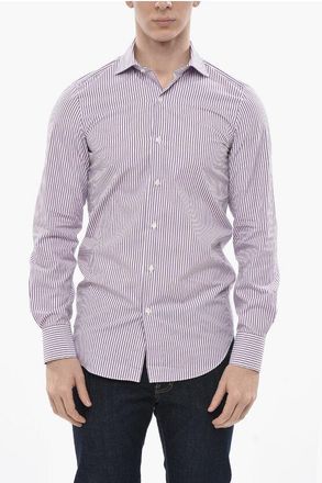 Finamore Striped Cotton Poplin Shirt ZANTE size 38