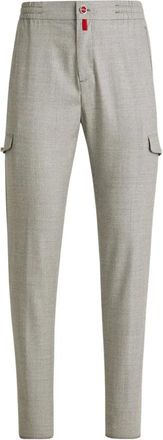 Kiton Broeken, Heren, Grijs, W36, Wol, Wollen Cargo Broek