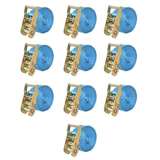 vidaXL Vidaxl - Correas De Sujeci&oacute;n De Trinquete 10 Uds 2t 6mx38mm Azul