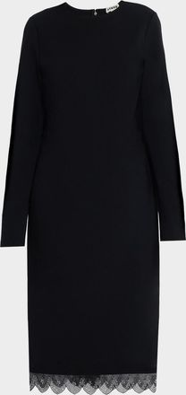 Staud Hunter Beaded Scallop-Hem Crepe Dress