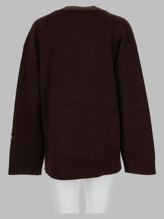 Tory Burch Logo Wool Cardigan - Brown