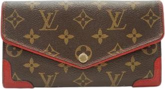 Louis Vuitton Pre-owned Monogram Portefeuille Sarah Retiro Cherry Red Lange Portemonnee - Dames - Vintage Accessoires - Bruin - ONE Size - Leer - Vintage