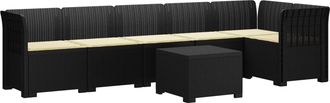 vidaXL Sof&aacute; De Jard&iacute;n Para 6 Personas Con Cojines Estilo Rattan Pp Vidaxl