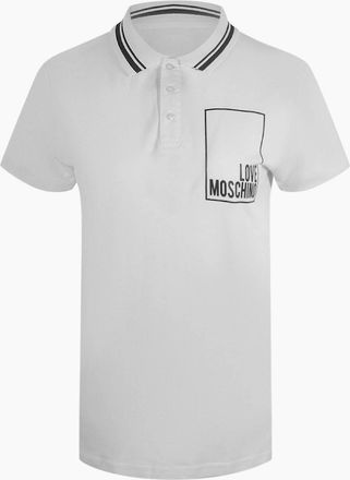 Love Moschino Womens Love Moschino Small Box Logo White Polo Shirt - Size: 18/16