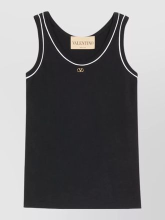 Valentino jersey top sleeveless design contrast piping