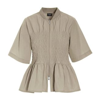 Bitte Kai Rand Bomber Jackets, female, Beige, Size: XL Fukkura Smock Blouse