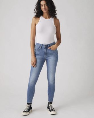 Levi's 721 Jeans Womens Blue Denim Stretch High Rise Skinny Leg JAX2165