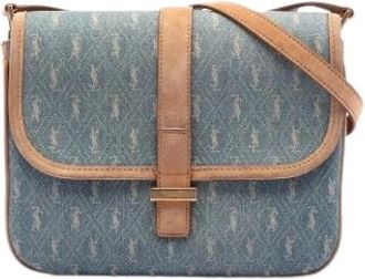 Saint Laurent Pre-owned Cross Body Bags, female, Blue, Size: ONE SIZE Pre-owned Denim Crossbody Bag