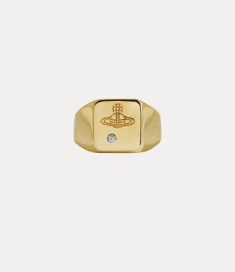 Vivienne Westwood Carlo Ring Gold Silver / Cubic Zirconia Unisex