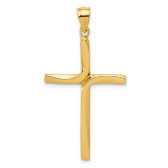 Diamond2Deal 14k Yellow Gold Polished Cross Pendant