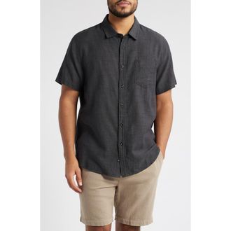 Rails Fairfax Short Sleeve Button-Up Shirt in Black Chambray at Nordstrom Rack, Size Small