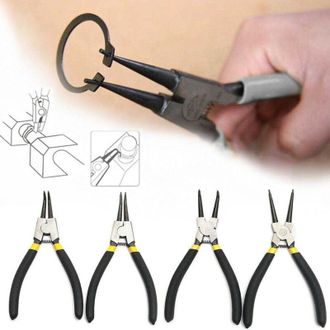 Trade Shop Trade Shop - Set 4 Pinze Per Anelli Elastici Interni Esterni 170mm 7 Dritte Angolo 90&deg;