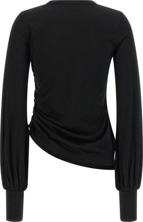 Yohji Yamamoto Merino Wool Draped T-Shirt - Black