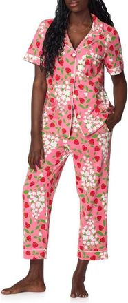 Bedhead Pajamas Print Stretch Organic Cotton Crop Pajamas in Spring Berry at Nordstrom, Size X-Small