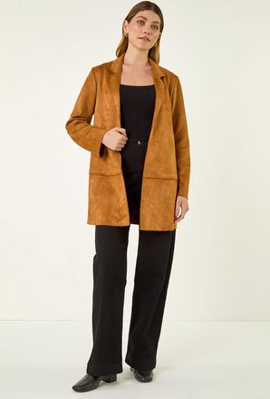 Roman Faux Suede Longline Jacket