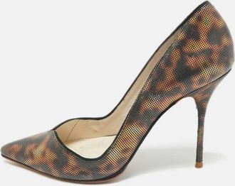 Sophia Webster Brown Printed Leather Izzy Pumps