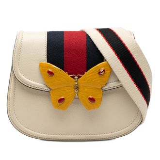 Gucci Tweedelige Kleine Kalfsleren Web Linea Vlinder Totem Schoudertas