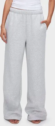 Good American Brushed Fleece Wide Leg Pants In Grey