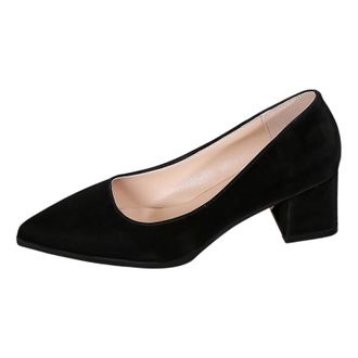 Generic Women Elegant Chunky Heel Pointed Toe High Heels Comfortable Stylish for Any Occasion Versatile Evening Shoes for Women Perfect for and Party, black, 