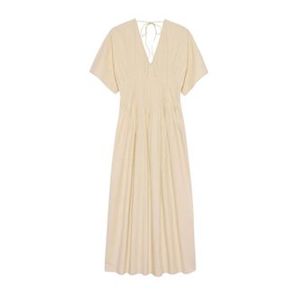 Alchemist Pippa Midi Jurk - Dames - Casual kleedjes - Beige - L - Katoen - Kleedjes