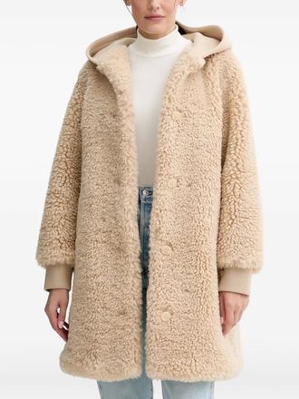 Marc O'Polo teddy-texture hooded coat - Beige