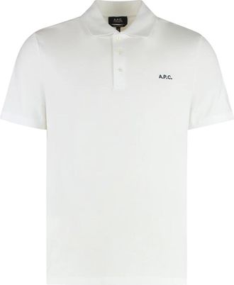 A.P.C. Gots Katoen-piqu&eacute; Poloshirt - Heren - Polos - Wit - L - Katoen - Tops