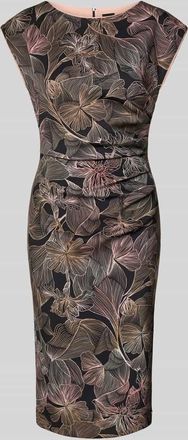 Marc Cain Regular Fit Etuikleid mit floralem Allover-Print in Black, Gr&ouml;&szlig;e 34