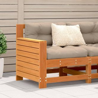 vidaXL Sof&aacute; De Jard&iacute;n Con Reposabrazos Madera Pino Marr&oacute;n 69x62x70,5cm Vidaxl