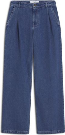 Maison Kitsun&eacute; Relaxed Fit Plooibroek Jeans - Dames - Regular Fit Jeans - Blauw - W26 - Katoen - Jeans