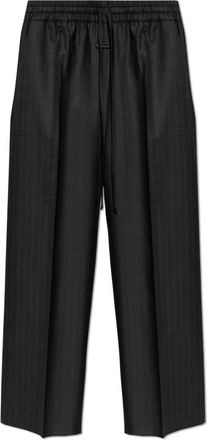 Fear of God Wijde Pijpen Broek met Trekkoord - Heren - Nette broeken - Grijs - XS - Wol - Broeken