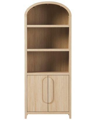 Walker Edison Modern 3-Shelf Open Arched Bookcase Cabinet