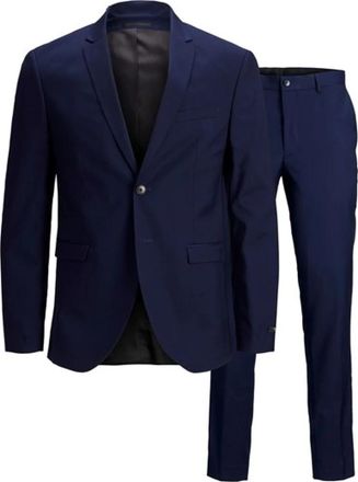 Jack & Jones Pakken met enkele borsten - Heren - Business pakken - Blauw - XL - Polyester - Kostuums